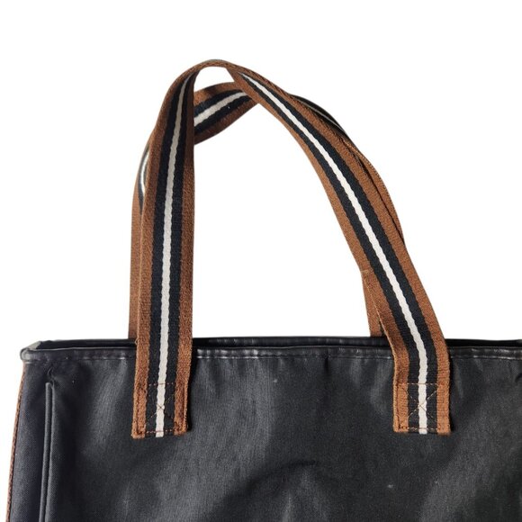 ARIAT Bag Black Brown Striped Handles Canvas Equestrian Carry-All Tote - Picture 4 of 7